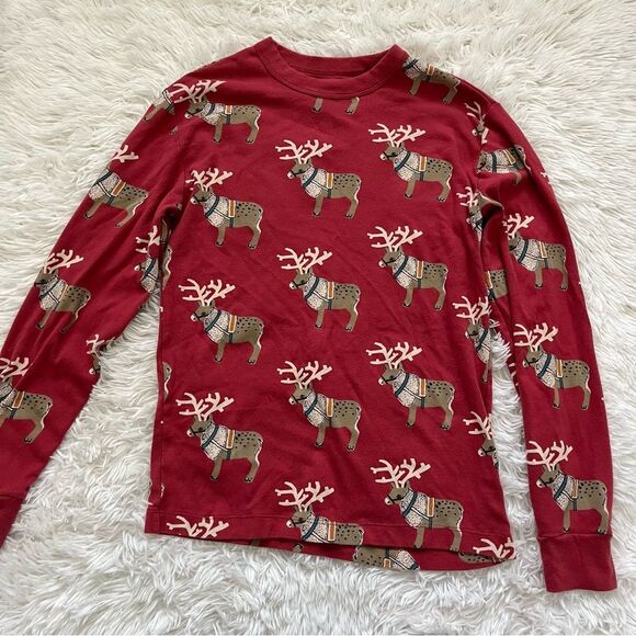 Tea collection reindeer Christmas pajamas set long pants women’s small - Picture 2 of 7